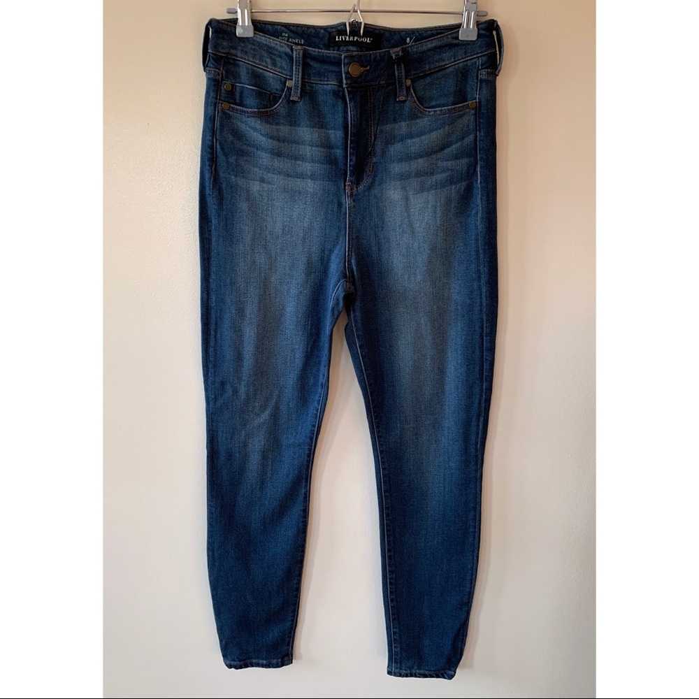 Liverpool • 8/29 • High-Rise Skinny Ankle Medium Wash Denim Jeans